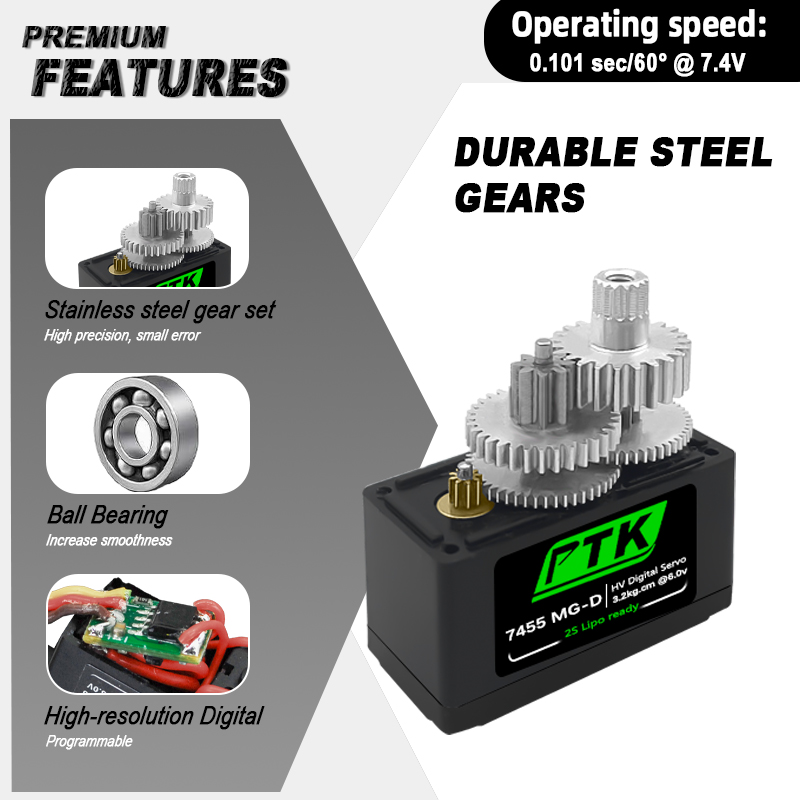 PTK 7455MG-D servo 12g Digital - Rc Helicopter Parts recension och pris